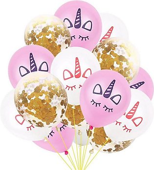 Unicorn Balloon Sequin Confetti Balloons (10pcs / Set) For happy Birthday & Baby Shower Balloons Decoration,-(K.S.)