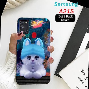 Samsung A21S Back Cover - Cat - 2Gud Soft Case Cover