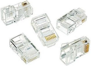 RJ45 Cat5e Cable Transparent Connector Pack of 5