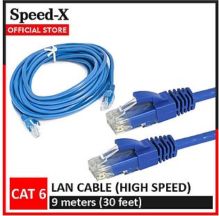 SpeedX LAN Cable 9 meters (30 feet) / 10 Yards Cat 6 Ethernet Cable Fixed Connectors Internet Wire