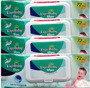 Vigo Baby wipes Pack Of-4 (72 Sheets Each Pack)