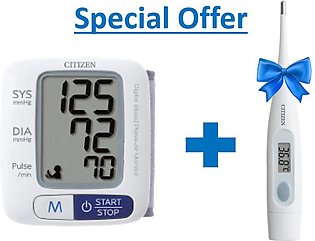CH 650 - Digital Blood Pressure Monitor - White - CITIZEN + + Thermometer CTA 302