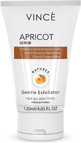 Vince_ Apricot Scrub Gentle Exfoliator Naturex Apricot Scrub, All Skin Types, Paraben Free, 120ml