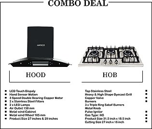 Combo Deal Hanco Kitchen Hood and Hanco Kitchen Hob - Complete Kitchen Set with Warranty