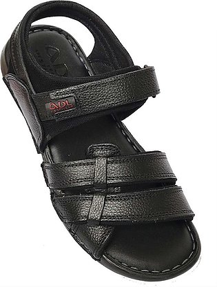 Maazu Pure Leather Sandal For Men - Color Black