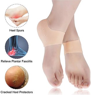 Silicone Gel Anti Heel Crack Pad Socks for Pain Relief Free Size 1 Pair