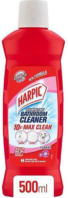 Harpic Bathroom Cleaner Stain Removal 10x Better Cleaning Floral 500ml