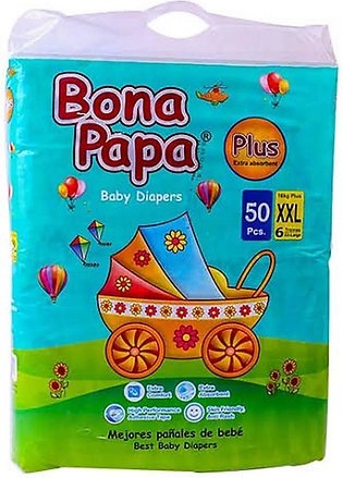 BONA PAPA XX Large (XXL) Size 6 Baby Diaper (50 Pcs) Diapers Plus BONAPAPA