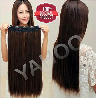 5 Clips Hair Extension - Dark Brown Salon Quality Hair Clip In Extensions, 100% Soft and Healthy Matte Look. Can be straightened, curled and dyed.