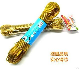 Wet Cloth Laundry Rope Pvc Coated Metal Cloth Drying Wire 20 Metres Nylon Clothes Line For Drying Clothes With 2 Free Hooks for Clothing