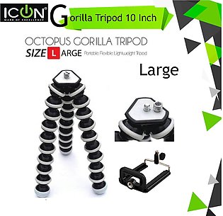 ICON Gorilla Tripod Stand For Mobile Camera 10 Inch Large Flexible And Foldable Professional Tripod Stand For Mobile