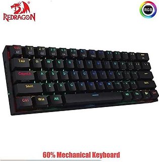 Redragon K530 Draconic 60% Compact RGB Wireless Gaming Mechanical Keyboard, 61 Keys Tenkeyless Designed 5.0 Bluetooth with Tactile Brown Switches for PC, Tablet, Cell Phone