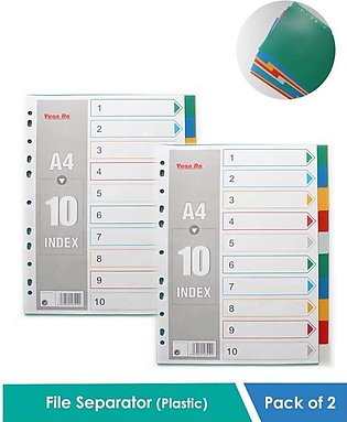 File Seperator (Plastic) - 1 TO 10 - Pack of 2