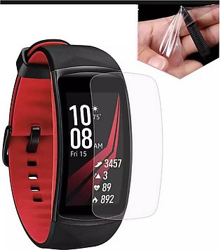 SAMSUNG Gear Fit 2 Pro - Smart Watch - Pack of 3 - Screen Protector - TPU Jelly Hydrogel Material Clear/ Transparent - Anti Shock - Invisible Protection - Fit2