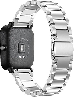 20mm Stailess Steel Chain Strap Watchband For Xiaomi Amazfit BIP, Galaxy Watch 42mm Smartwatch