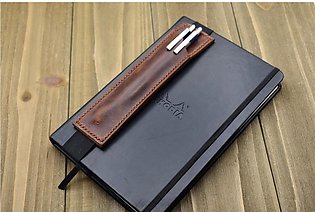 Pen holder, leather pen orgnaizer, pen sleeve, leather pen case in brown color