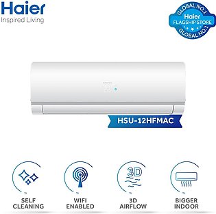 Haier (Marvel Series) 1 Ton DC Inverter UPS Enabled - Self Cleaning - WiFi Enabled - Turbo Cooling AC - HSU-12HFMCC/Haier Free Installation
