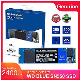 WD Blue NVMe PCIe SSD SN550 250GB 500GB 1TB M.2 2280 NVMe PCIe Gen3*4 Internal Solid State Drive For Laptop PC