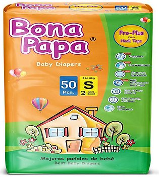Bonapapa Pro Plus Baby Diaper Small 2 Size 50pcs