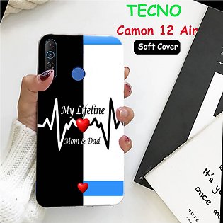 Tecno Camon 12 Air Back Cover - Mom Dad Soft Back Cover Case for Tecno Camon 12 Air
