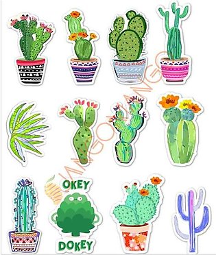 10 Pcs Water Color Cactus Flower Decor Stickers Pack for Laptop and Phone DIY Stickers - JangoMango Store