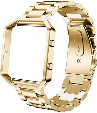 FITBIT Blaze Stainless Steel Band With Frame - Golden - Large