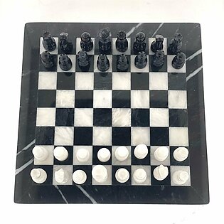 Handmade Marble Chess Set - White And Black