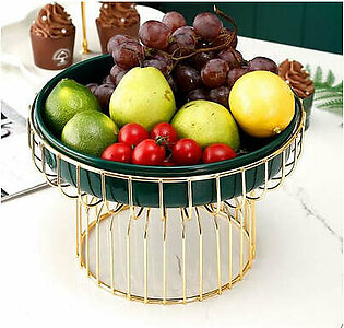 European Style Ceramic Fruit Bowl | Candy Salad Plate | Snack Basket Decoration