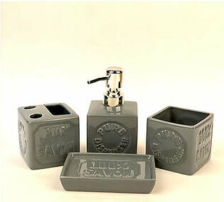 Premium Cube Shape Bathroom Set | Bathroom Accessories | Tumblers Set - 4 pcs