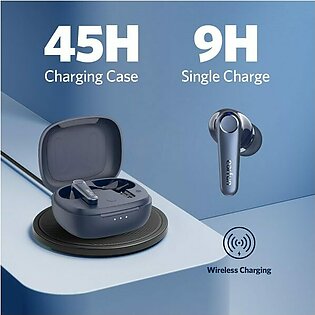 EarFun Air Pro 3 Noise Cancelling Wireless Earbuds Qualcomm® aptX™ Adaptive Sound 6 Mics CVC 8.0 ENC Bluetooth 5.3 Earbuds Multipoint Connection 45H Playtime App Customize EQ Wireless Charging – Blue