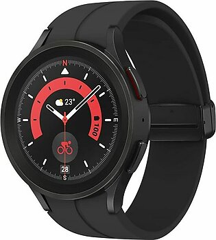 Galaxy Watch 5 Pro 45mm Bluetooth Smartwatch w/Body, Health, Fitness and Sleep Tracker, Improved Battery, Sapphire Crystal Glass, Enhanced GPS Tracking – Black Titanium