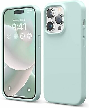 iPhone 14 Pro Liquid Silicon Case by elago Full Body Protective Cover, Shockproof, Slim Phone Case, Anti-Scratch Soft Microfiber Lining – Mint