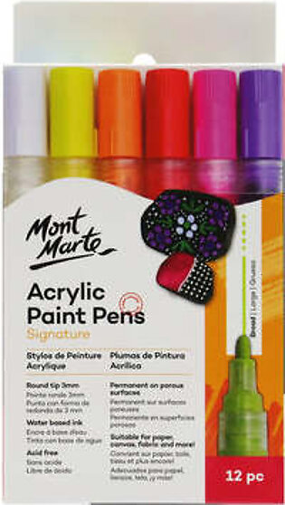 Mont Marte Acrylic Paint Pens Signature Broad Tip 12pc