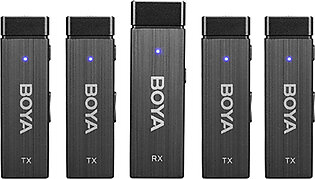 BOYA BY-W4 – 4 Microphone – Wireless Lavalier 2.4GHz Compact Microphone