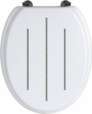 White Toilet Seat With Diamante Detail