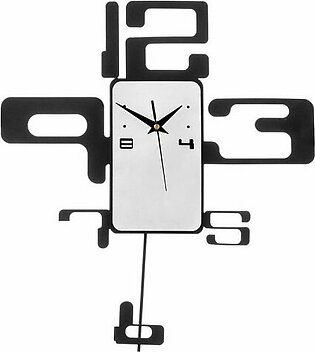 Black and White Retro Numbers Wall Clock