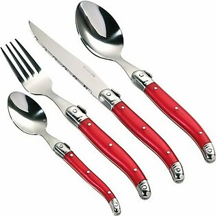 Swiss 16pc Red Cutlery Set