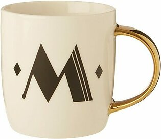 Mimo Diamond Deco M Letter Monogram Mug