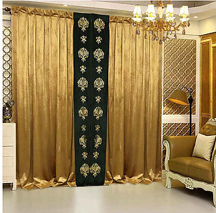 Embroidered Luxury Lush Velvet Curtain Panel