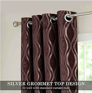 Textured Jacquard Burgundy Curtain Panel