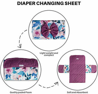 Watercolour Flowers Baby Diaper Changing Sheet