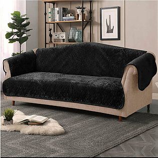 Luxury Fleece Sofa Cover Black