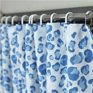 Blue Leopard Waterproof Shower Curtain