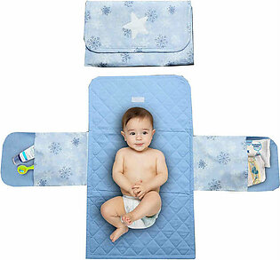 Blue Snowflakes Baby Diaper Changing Sheet