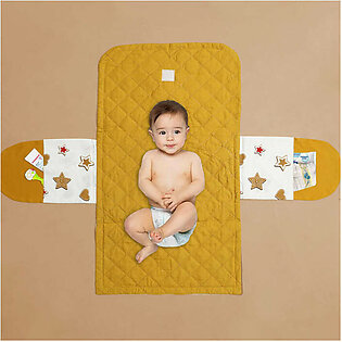 Mustard Stars Baby Diaper Changing Sheet