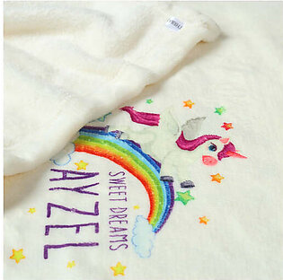 Customized Name Printed Baby Fleece Blanket