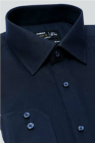 Black Plain Formal Shirt For Men