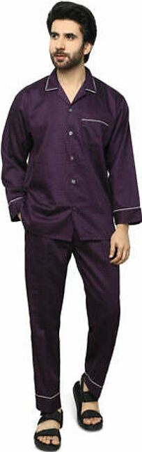 Diner's Night Suit for Men SKU: FNS008-D-PURPLE