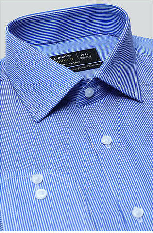 Dark Blue Pin Stripe Formal Shirt For Men