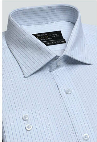 White Pin Stripes Formal Shirt For Men